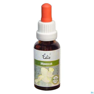 Sie sehen eine Packung Edis Bio 20 Mimulus Alkoholfrei 20ml, Produktbild: 01 Edis Bio 20 Mimulus Alkoholfrei 20ml, A-Nr.: 4107663 - 01