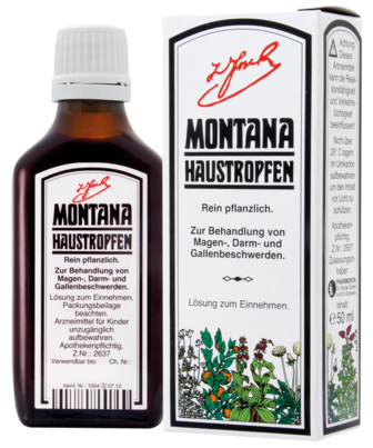 Sie sehen eine Packung Montana Haustropfen, Produktbild: 01 Montana Haustropfen, A-Nr.: 1276448 - 01