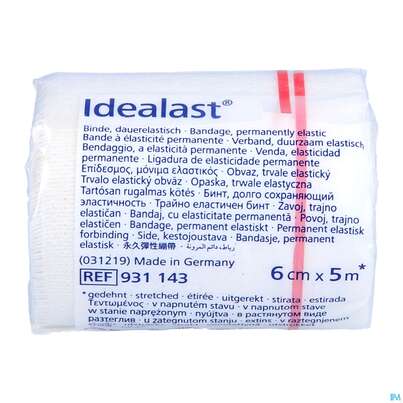 Sie sehen eine Packung Elastische Binden Idealast 10 Binden Unterverpackt 5mx 6cm 1st, Produktbild: 01 Elastische Binden Idealast 10 Binden Unterverpackt 5mx 6cm 1st, A-Nr.: 1738162 - 01