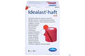 Elastische Binden Idealast/haft Kohaesiv/color Rot 4mx 8cm 1st, A-Nr.: 4174642 - 01
