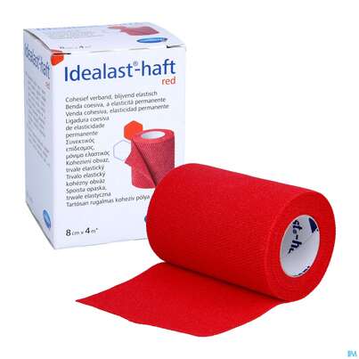 Elastische Binden Idealast/haft Kohaesiv/color Rot 4mx 8cm 1st, A-Nr.: 4174642 - 06