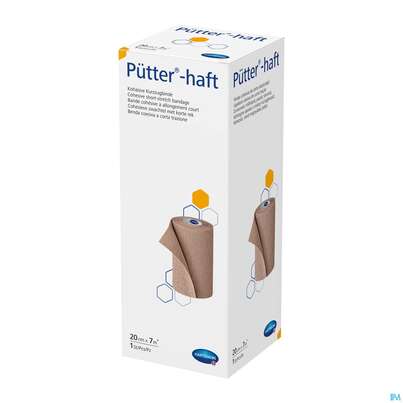 Sie sehen eine Packung Elastische Binden Puetter-haft Latexfrei Kohaes.kompressionbinde 5mx20cm 1st, Produktbild: 01 Elastische Binden Puetter-haft Latexfrei Kohaes.kompressionbinde 5mx20cm 1st, A-Nr.: 5735120 - 01