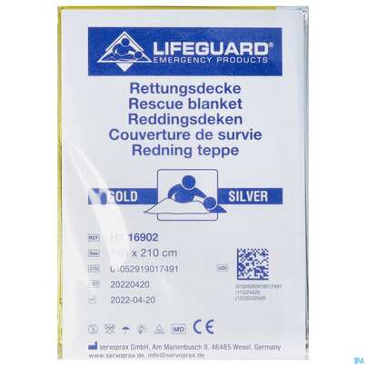 Sie sehen eine Packung Erste Hilfe Rettungsdecke -healthcare24 160x 210cm Silver Goldh1 16 1st, Produktbild: 01 Erste Hilfe Rettungsdecke -healthcare24 160x 210cm Silver Goldh1 16 1st, A-Nr.: 5577158 - 01