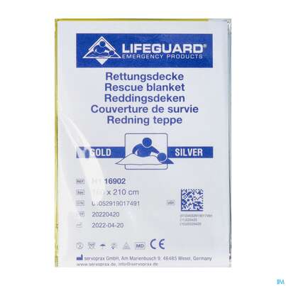 Sie sehen eine Packung Erste Hilfe Rettungsdecke -healthcare24 160x 210cm Silver Goldh1 16 1st, Produktbild: 02 Erste Hilfe Rettungsdecke -healthcare24 160x 210cm Silver Goldh1 16 1st, A-Nr.: 5577158 - 02