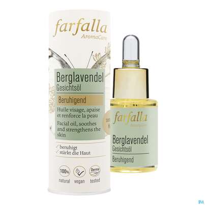 Sie sehen eine Packung Farfalla Gesichtsoel Berglavendel Beruhigend 15ml, Produktbild: 02 Farfalla Gesichtsoel Berglavendel Beruhigend 15ml, A-Nr.: 5602488 - 02