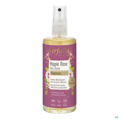 Sie sehen eine Packung Farfalla Hippie Rose Deo-spray Happiness 100ml, Produktbild: 01 Farfalla Hippie Rose Deo-spray Happiness 100ml, A-Nr.: 5602560 - 01