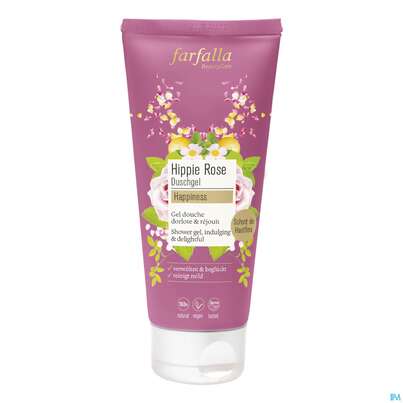 Sie sehen eine Packung Farfalla Hippie Rose Duschgel Happines 200ml, Produktbild: 01 Farfalla Hippie Rose Duschgel Happines 200ml, A-Nr.: 5602577 - 01
