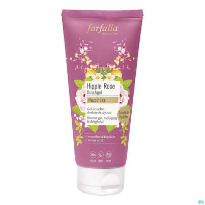 Sie sehen eine Packung Farfalla Hippie Rose Duschgel Happines 200ml, Produktbild: 02 Farfalla Hippie Rose Duschgel Happines 200ml, A-Nr.: 5602577 - 02