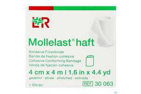 Fixierbinden Mollelast Haft Weiss 4mx 4cm 1st, A-Nr.: 1767637 - 01