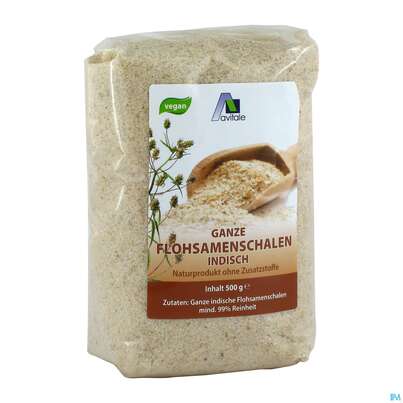 Sie sehen eine Packung Flohsamenschalen Indisch 500g, Produktbild: 02 Flohsamenschalen Indisch 500g, A-Nr.: 5296146 - 02