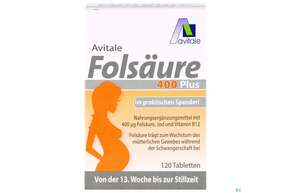 Folsaeure Tabl 400 Plus 120st, A-Nr.: 5296212 - 01