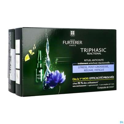 Sie sehen eine Packung Furterer Triphasic Reactional Kur 12 X 5ml, Produktbild: 02 Furterer Triphasic Reactional Kur 12 X 5ml, A-Nr.: 5439539 - 02