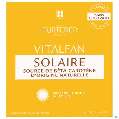 Sie sehen eine Packung Furterer Vitalfan Solaire 30 St, Produktbild: 01 Furterer Vitalfan Solaire 30 St, A-Nr.: 5440011 - 01