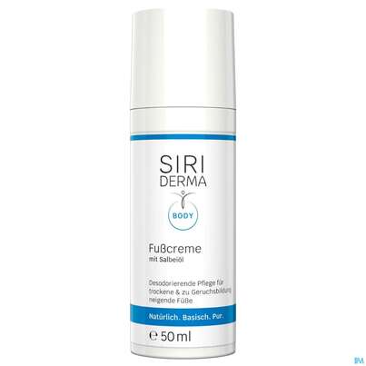 Sie sehen eine Packung Fuss Creme Siriderma 50ml, Produktbild: 01 Fuss Creme Siriderma 50ml, A-Nr.: 5565304 - 01