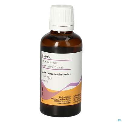 Sie sehen eine Packung Gall Pharma Sesamöl Embamed, Produktbild: 01 Gall Pharma Sesamöl Embamed, A-Nr.: 5687295 - 01