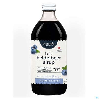 Gewusst Wie Bio Sirup Heidelbeer 500ml, A-Nr.: 4316243 - 01