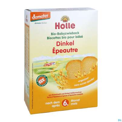 Sie sehen eine Packung Holle Bio Baby Dinkel-zwieback 200g, Produktbild: 03 Holle Bio Baby Dinkel-zwieback 200g, A-Nr.: 3437281 - 03