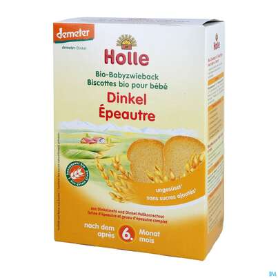 Sie sehen eine Packung Holle Bio Baby Dinkel-zwieback 200g, Produktbild: 04 Holle Bio Baby Dinkel-zwieback 200g, A-Nr.: 3437281 - 04
