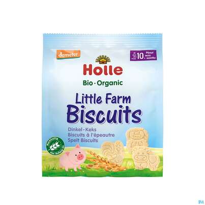 Sie sehen eine Packung Holle Littlepharm Kindersnack Kekse Ab Dem 10.monat 100g, Produktbild: 01 Holle Littlepharm Kindersnack Kekse Ab Dem 10.monat 100g, A-Nr.: 5698790 - 01
