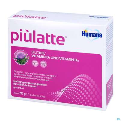 Sie sehen eine Packung Humana Piulatte Fuer Stillende Frauen 70g, Produktbild: 02 Humana Piulatte Fuer Stillende Frauen 70g, A-Nr.: 4934202 - 02