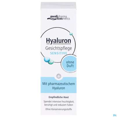 Sie sehen eine Packung Hyaluron Gesichtspflege Sensitive 50ml, Produktbild: 01 Hyaluron Gesichtspflege Sensitive 50ml, A-Nr.: 4624246 - 01