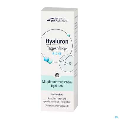 Sie sehen eine Packung Hyaluron Tagespflege Riche Lsf 15 50ml, Produktbild: 02 Hyaluron Tagespflege Riche Lsf 15 50ml, A-Nr.: 4485997 - 02