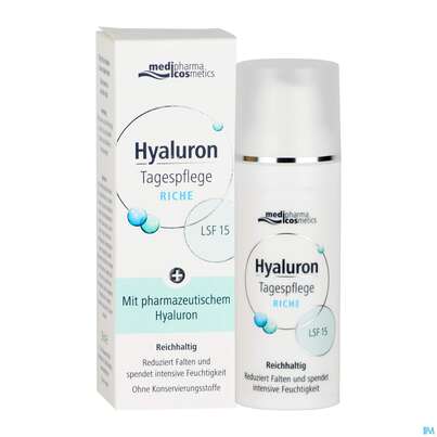 Sie sehen eine Packung Hyaluron Tagespflege Riche Lsf 15 50ml, Produktbild: 04 Hyaluron Tagespflege Riche Lsf 15 50ml, A-Nr.: 4485997 - 04