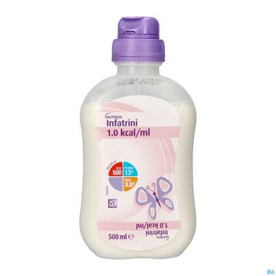 Sie sehen eine Packung Infatrini 500ml Smartpack Sondennahrung 12st, Produktbild: 01 Infatrini 500ml Smartpack Sondennahrung 12st, A-Nr.: 4839159 - 01