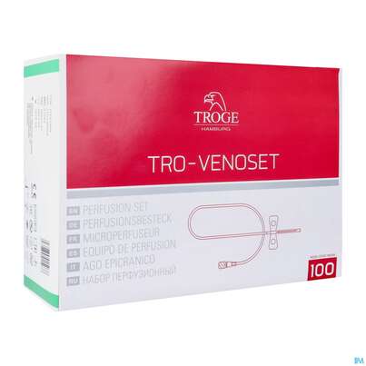 Sie sehen eine Packung Injektionsspritzen U.zubeh. Butterfly Perfusionsbesteck Tro-venoset 21g 100st, Produktbild: 02 Injektionsspritzen U.zubeh. Butterfly Perfusionsbesteck Tro-venoset 21g 100st, A-Nr.: 5062684 - 02