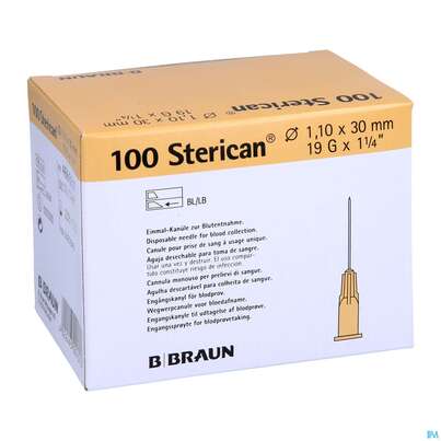 Sie sehen eine Packung Injektionsspritzen U.zubeh. Einmalkanuelen Braun/sterican/blutentn. G19x1 1/4 1,1x30mm 46653 100st, Produktbild: 05 Injektionsspritzen U.zubeh. Einmalkanuelen Braun/sterican/blutentn. G19x1 1/4 1,1x30mm 46653 100st, A-Nr.: 3731827 - 05