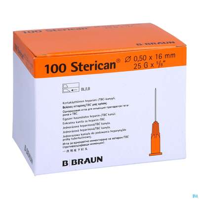 Injektionsspritzen U.zubeh. Einmalkanuelen Braun/sterican/heparin G25x5/8 0,50x16mm 46578 100st, A-Nr.: 3048562 - 03