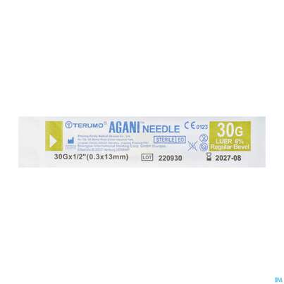 Sie sehen eine Packung Injektionsspritzen U.zubeh. Einmalkanuelen Terumo/luer +luer Lock 0,30x 13mm 1st, Produktbild: 02 Injektionsspritzen U.zubeh. Einmalkanuelen Terumo/luer +luer Lock 0,30x 13mm 1st, A-Nr.: 4238543 - 02