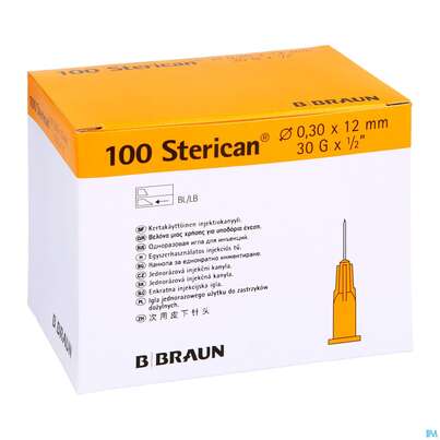 Sie sehen eine Packung Injektionsspritzen U.zubeh. Insulin/einmalkanuelen Sterican G30x 1/2 0,30x12mm 46563 100st, Produktbild: 03 Injektionsspritzen U.zubeh. Insulin/einmalkanuelen Sterican G30x 1/2 0,30x12mm 46563 100st, A-Nr.: 2615680 - 03