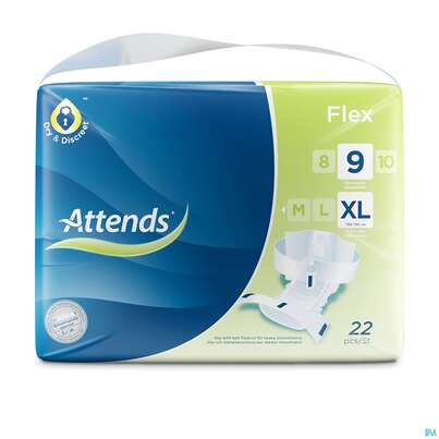 Sie sehen eine Packung Inkontinenz Attends Slip Flex S 10 22st, Produktbild: 01 Inkontinenz Attends Slip Flex S 10 22st, A-Nr.: 4271411 - 01