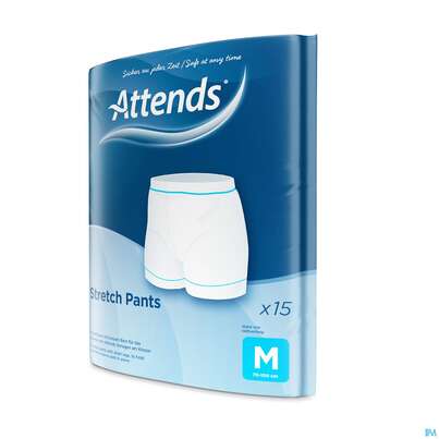 Sie sehen eine Packung Inkontinenz Attends Stretch Pants Netzhosen M 15st, Produktbild: 03 Inkontinenz Attends Stretch Pants Netzhosen M 15st, A-Nr.: 3429554 - 03