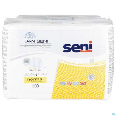 Sie sehen eine Packung Inkontinenz Einlagen Seni San Normal 30st, Produktbild: 01 Inkontinenz Einlagen Seni San Normal 30st, A-Nr.: 3586615 - 01