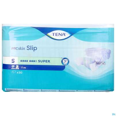 Sie sehen eine Packung Inkontinenz Tena Slip Super S 711130 30st, Produktbild: 01 Inkontinenz Tena Slip Super S 711130 30st, A-Nr.: 3994308 - 01
