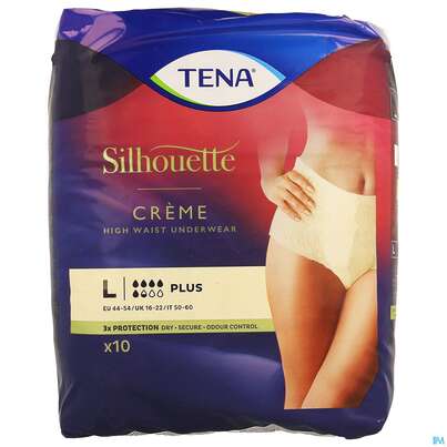 Sie sehen eine Packung Inkontinenz Tena/silhouette Plus Creme L 10st, Produktbild: 01 Inkontinenz Tena/silhouette Plus Creme L 10st, A-Nr.: 4745808 - 01