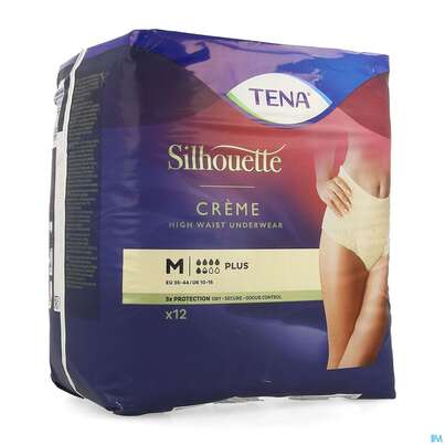 Sie sehen eine Packung Inkontinenz Tena/silhouette Plus Creme M 12st, Produktbild: 02 Inkontinenz Tena/silhouette Plus Creme M 12st, A-Nr.: 4745783 - 02