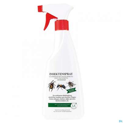 Sie sehen eine Packung Insekten -spray +geraniol Gewusst Wie 500ml, Produktbild: 01 Insekten -spray +geraniol Gewusst Wie 500ml, A-Nr.: 4111624 - 01