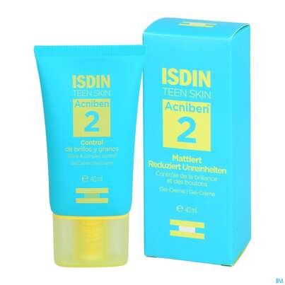 Sie sehen eine Packung Isdin Acniben/teen Gel Cream 40ml, Produktbild: 04 Isdin Acniben/teen Gel Cream 40ml, A-Nr.: 5589368 - 04