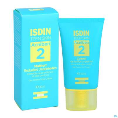 Sie sehen eine Packung Isdin Acniben/teen Gel Cream 40ml, Produktbild: 05 Isdin Acniben/teen Gel Cream 40ml, A-Nr.: 5589368 - 05