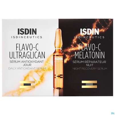 Sie sehen eine Packung Isdin Isdinceutics Day+night Ultraglican Melatonin 20st, Produktbild: 01 Isdin Isdinceutics Day+night Ultraglican Melatonin 20st, A-Nr.: 5570498 - 01