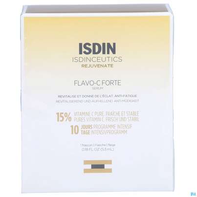 Sie sehen eine Packung Isdin Isdinceutics Flavo C Forte 5,3ml, Produktbild: 01 Isdin Isdinceutics Flavo C Forte 5,3ml, A-Nr.: 5622516 - 01