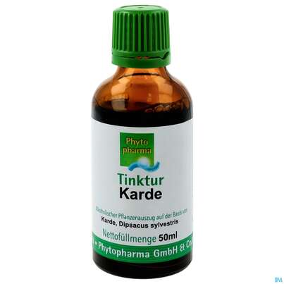 Sie sehen eine Packung Karde Tinktur Phytopharma 50ml, Produktbild: 01 Karde Tinktur Phytopharma 50ml, A-Nr.: 3451298 - 01