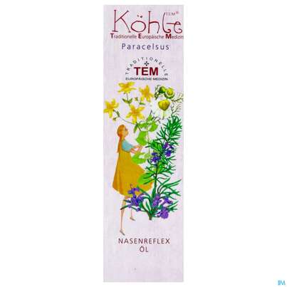 Sie sehen eine Packung Koehle Therapie Oele Nasenreflex Oel 50ml, Produktbild: 01 Koehle Therapie Oele Nasenreflex Oel 50ml, A-Nr.: 3876170 - 01