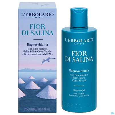 Sie sehen eine Packung L Erbolario Bad +duschgel Fior Di Salina 036.9 250ml, Produktbild: 02 L Erbolario Bad +duschgel Fior Di Salina 036.9 250ml, A-Nr.: 4863927 - 02