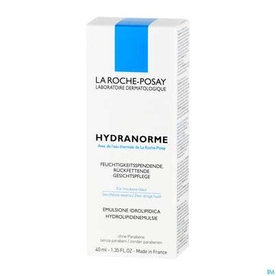 Sie sehen eine Packung La Roche Posay Gesichtspflege Hydranorme 40ml, Produktbild: 01 La Roche Posay Gesichtspflege Hydranorme 40ml, A-Nr.: 1609068 - 01