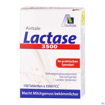 Sie sehen eine Packung Lactase Tabl 3.500 Fcc 100st, Produktbild: 02 Lactase Tabl 3.500 Fcc 100st, A-Nr.: 5296235 - 02