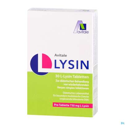 Sie sehen eine Packung L-lysin Tabl 750mg -avitale 30st, Produktbild: 02 L-lysin Tabl 750mg -avitale 30st, A-Nr.: 5431199 - 02